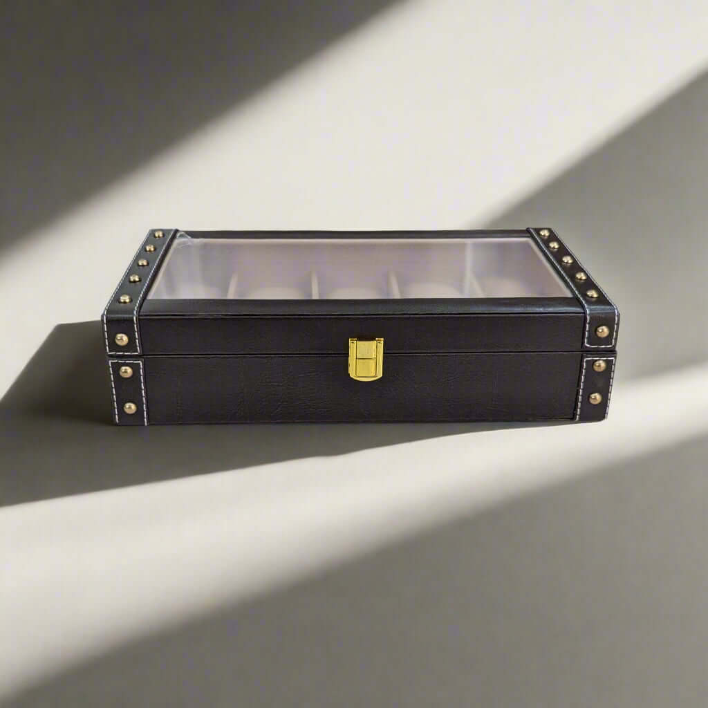 Watch display case for showcasing favorite watches and collectibles
