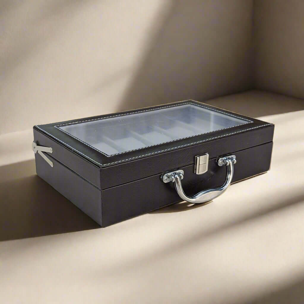 Leather watch case for protecting and organizing watches