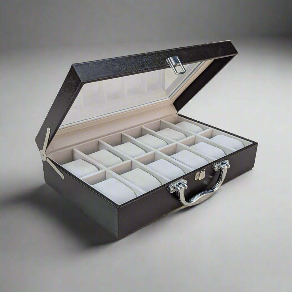 Watch display case for showcasing favorite watches and collectibles
