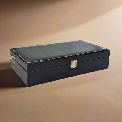 Vegan Leather Black Watch Organizer (10 slots) - BLP