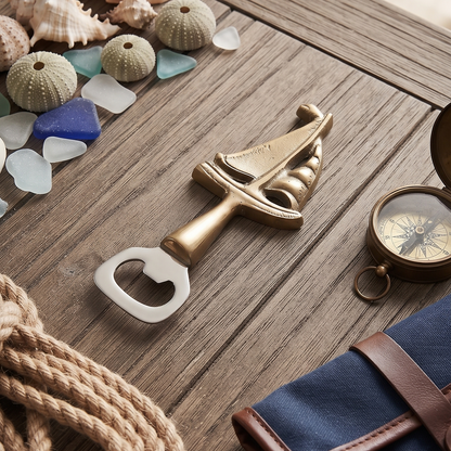 Aluminum Boat Bottle Opener - Golden - (Set of 2)