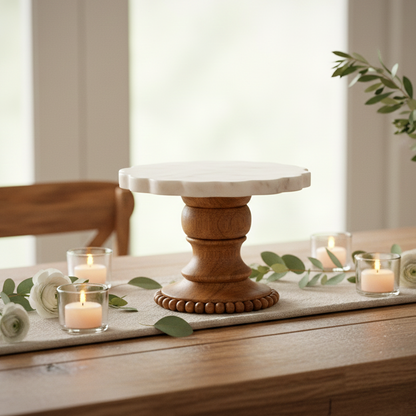 Marble Marvel: Elevate Your Dessert Display - 8 inch