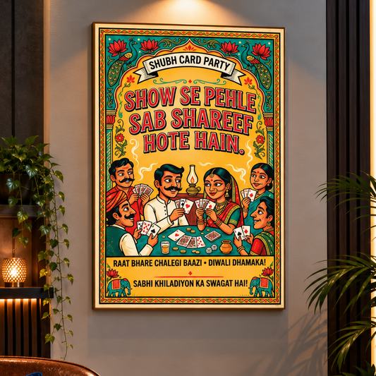 Poker & Card Night Canvas Print with Frame - Buy 1 Get 1 Free