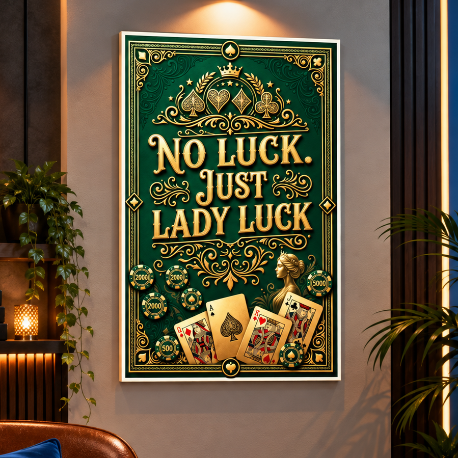 Poker & Card Night Canvas Print with Frame - Buy 1 Get 1 Free