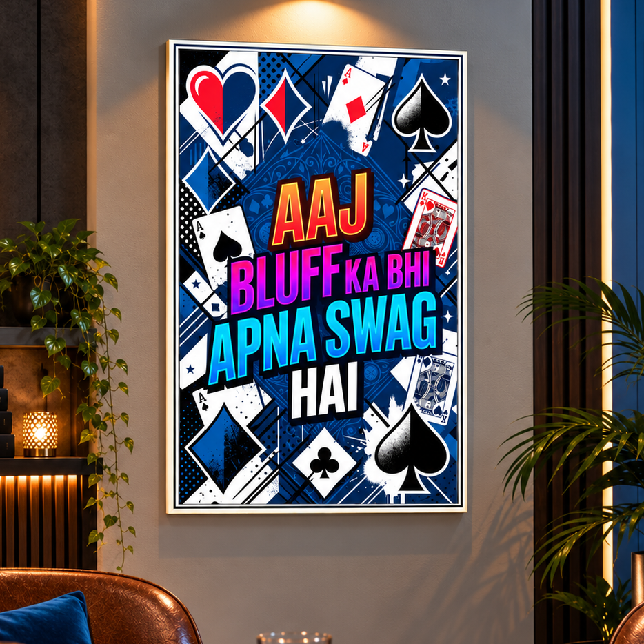 Poker & Card Night Canvas Print with Frame - Buy 1 Get 1 Free