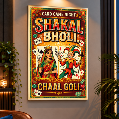 Poker & Card Night Canvas Print with Frame - Buy 1 Get 1 Free