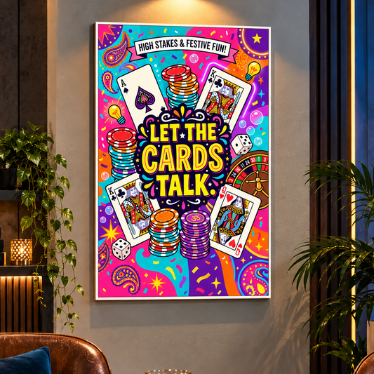Poker & Card Night Canvas Print with Frame - Buy 1 Get 1 Free
