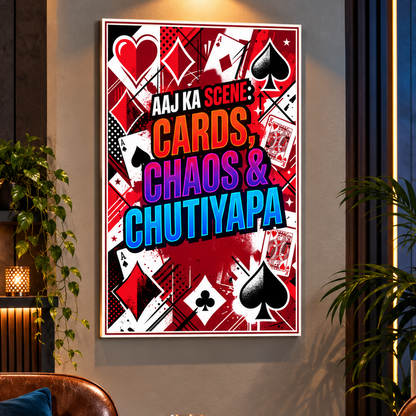 Poker & Card Night Canvas Print with Frame - Buy 1 Get 1 Free