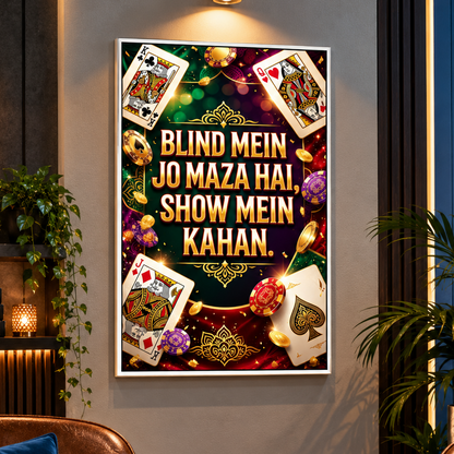 Poker & Card Night Canvas Print with Frame - Buy 1 Get 1 Free
