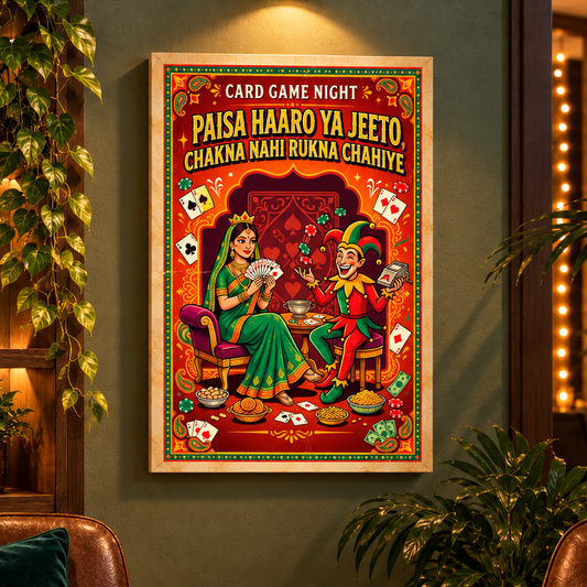Poker & Card Night Canvas Print with Frame - Buy 1 Get 1 Free