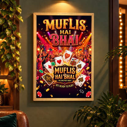 Poker & Card Night Canvas Print with Frame - Buy 1 Get 1 Free