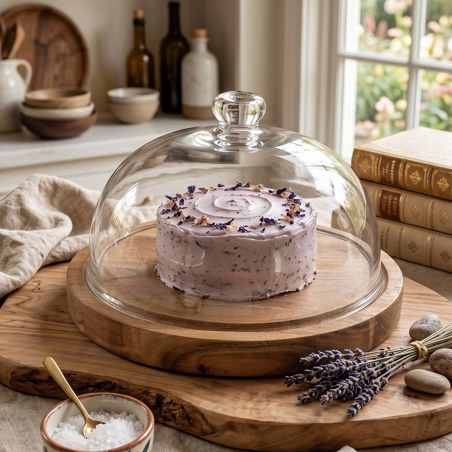 Large Cake Dome with Wooden base - 10 inch