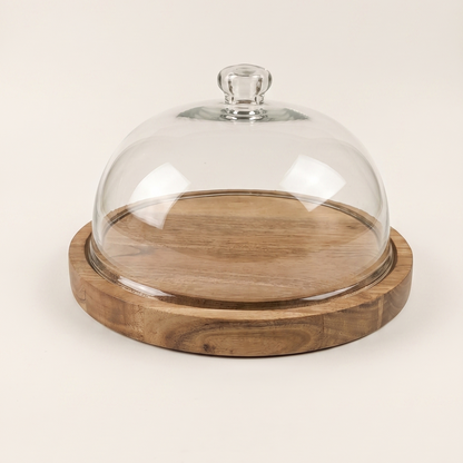 Large Cake Dome with Wooden base - 10 inch