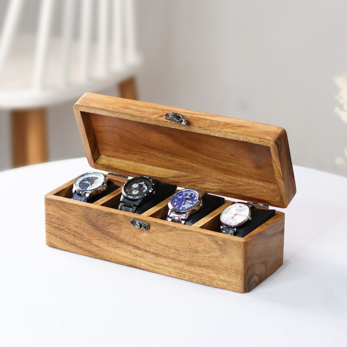 Premium Wooden Watch Case - 4 slot