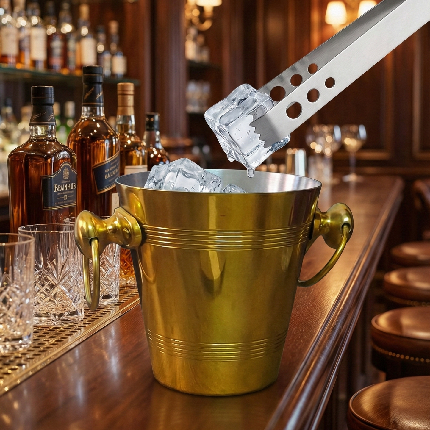 Handmade Aluminium Ice Bucket 1 LTR - Golden