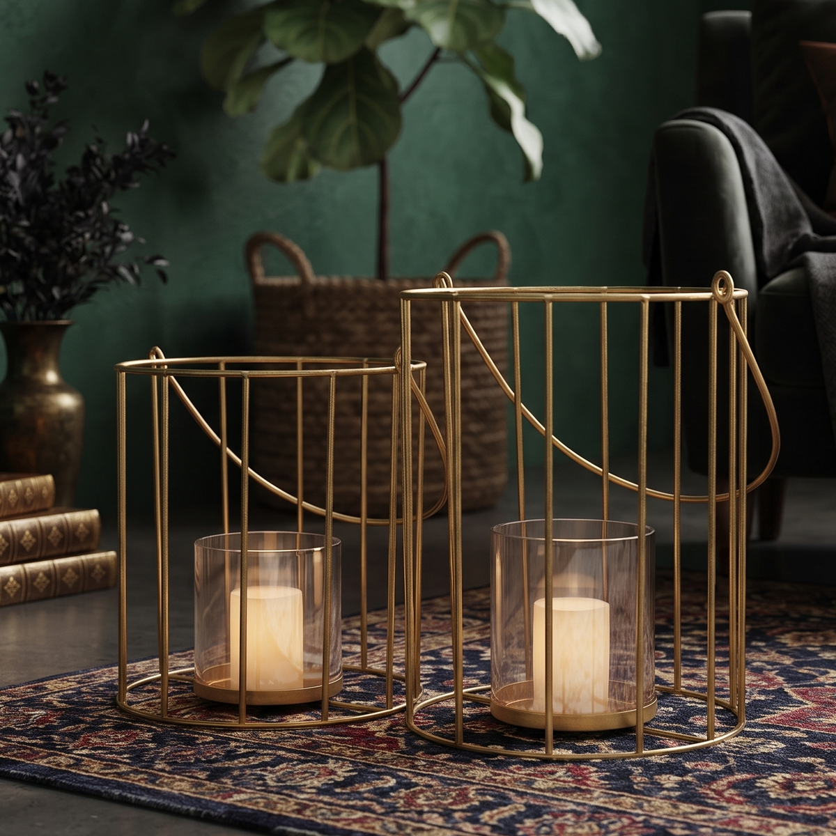 Metal floor Lanterns - Set of 2