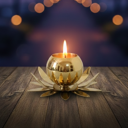 Lotus Tealight Holder – Stainless Steel
