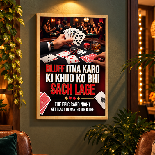 Poker & Card Night Canvas Print with Frame - Buy 1 Get 1 Free