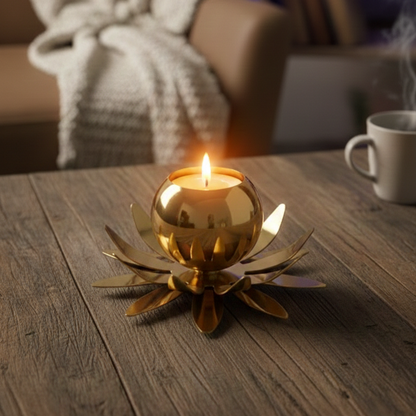 Lotus Tealight Holder – Stainless Steel