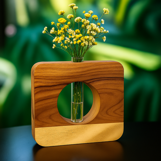 Wooden square test tube planter - SQ