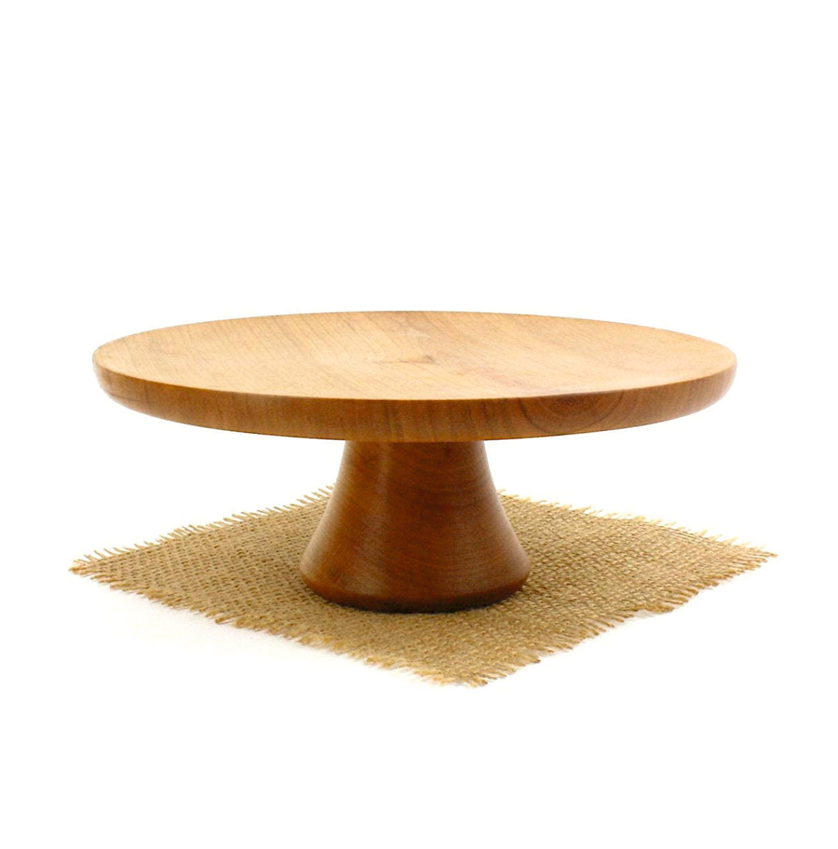 Natural Wooden Handcrafted Cake Stand - 10 inch