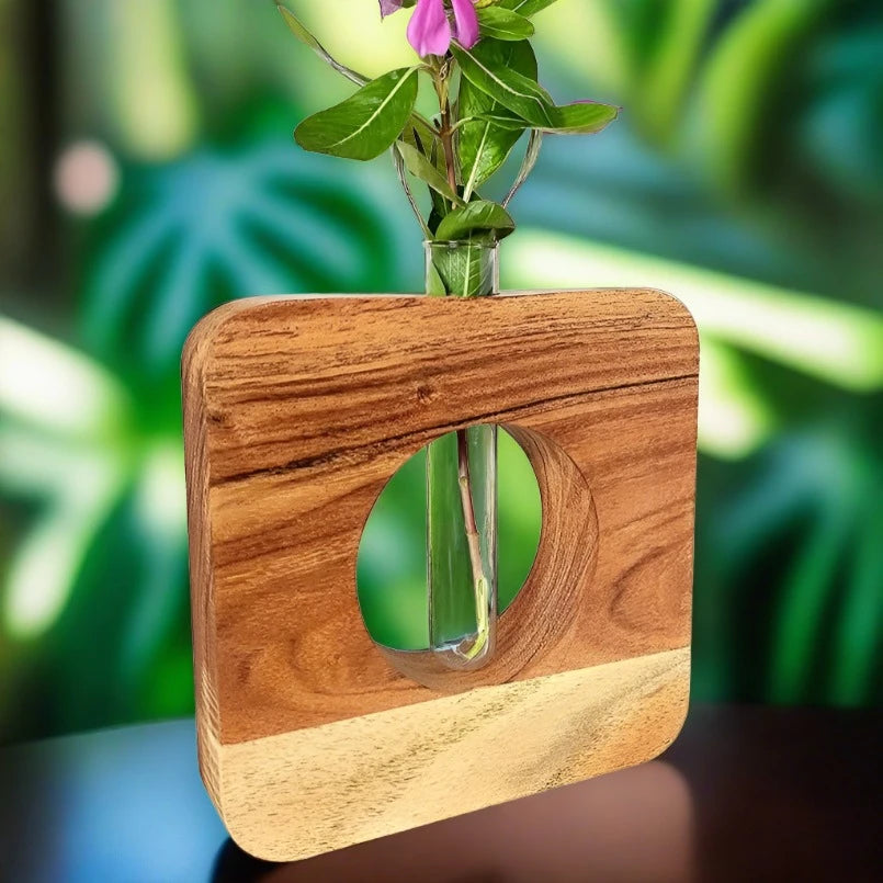 Wooden square test tube planter - SQ