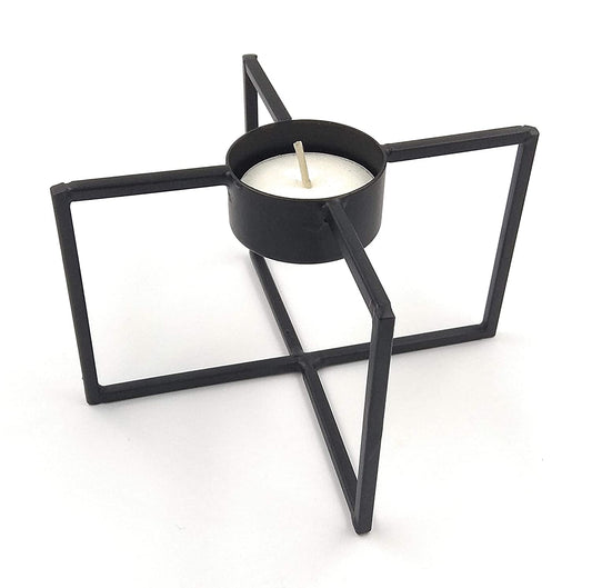 Tealight Holder for Home , Black Geometrical Tealight Holder