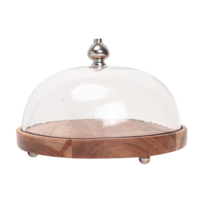 Cake Stand with Glass Dome - 9.5 inch