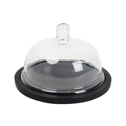 Wooden Cake Stand with Cloche/Dome