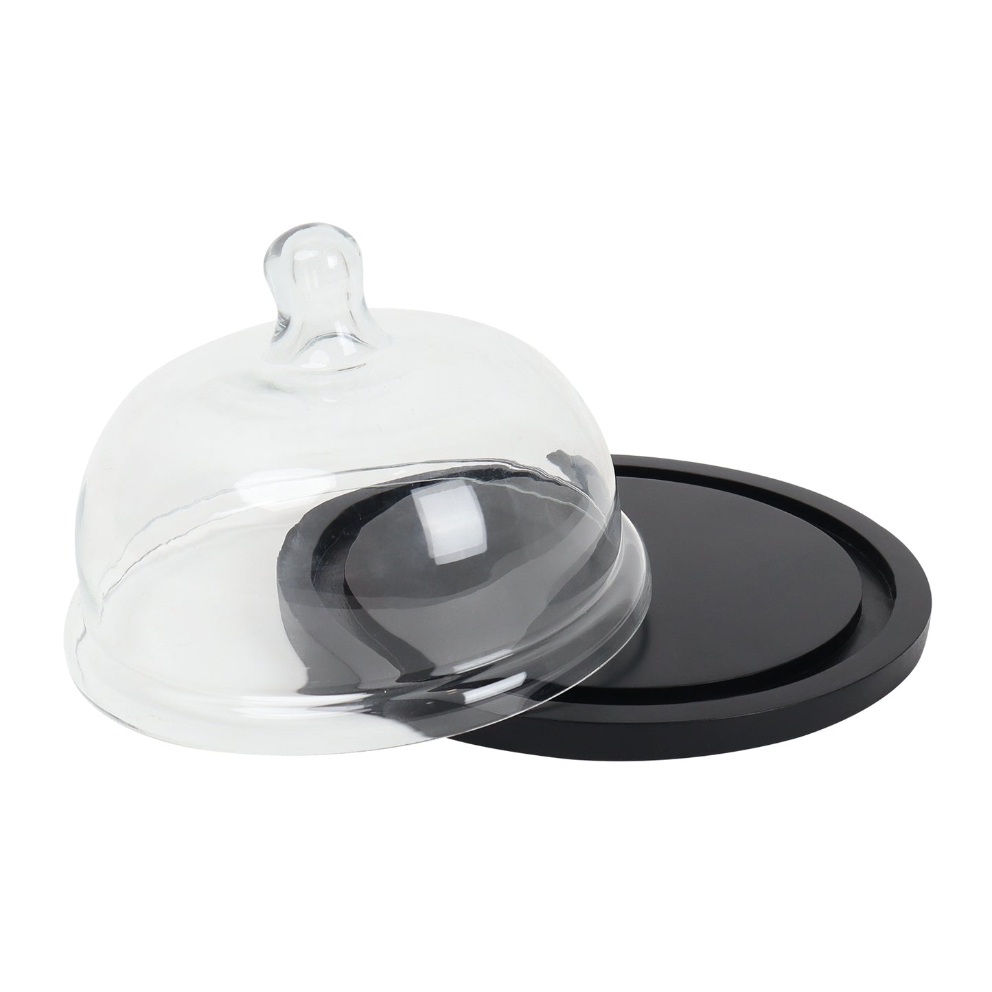 Wooden Cake Stand with Cloche/Dome