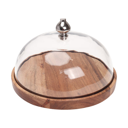 Cake Stand with Glass Dome - 9.5 inch