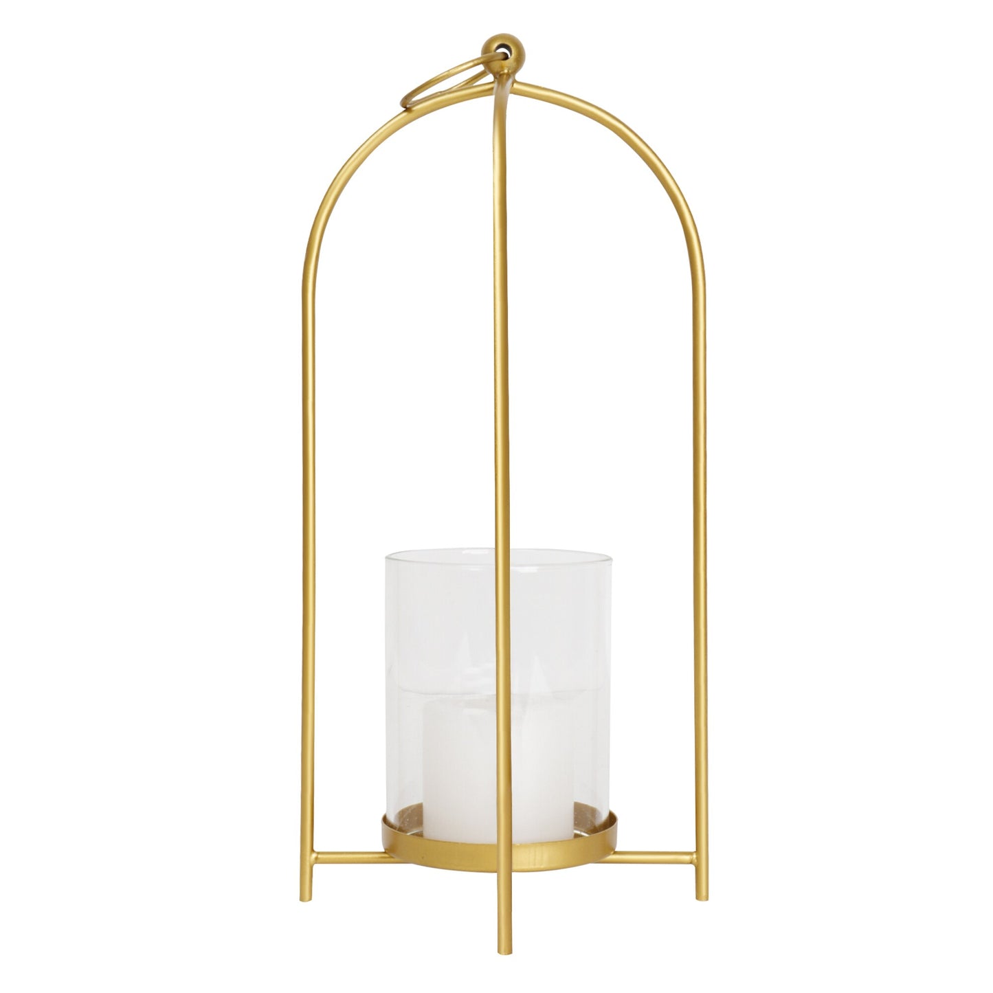 Golden Candle Holder for Home Decor with Glass - TL
