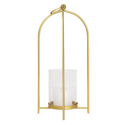 Golden Candle Holder for Home Decor with Glass - TL