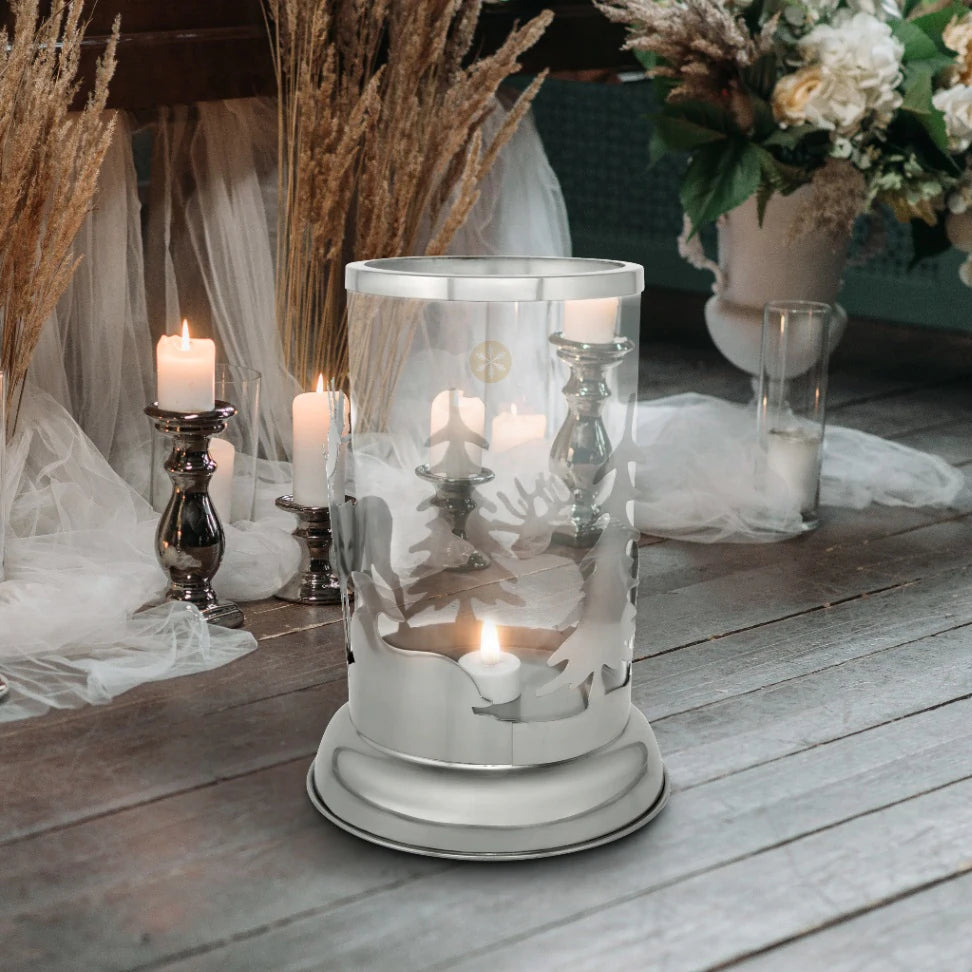 Stylish Iron and glass Hurricane Lantern