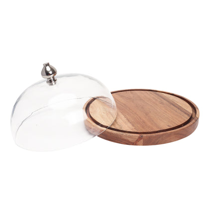 Cake Stand with Glass Dome - 9.5 inch