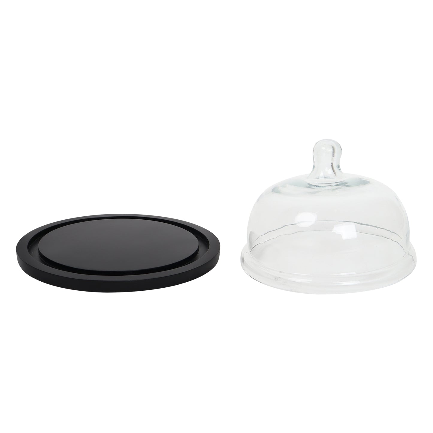 Wooden Cake Stand with Cloche/Dome