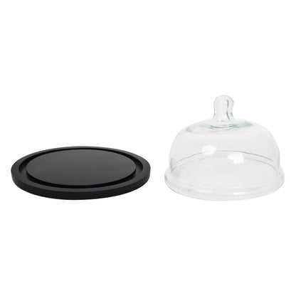 Wooden Cake Stand with Cloche/Dome