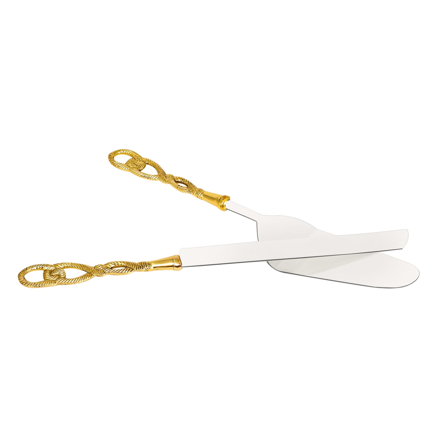 Stainless Steel and Brass Cake Server Set - MD