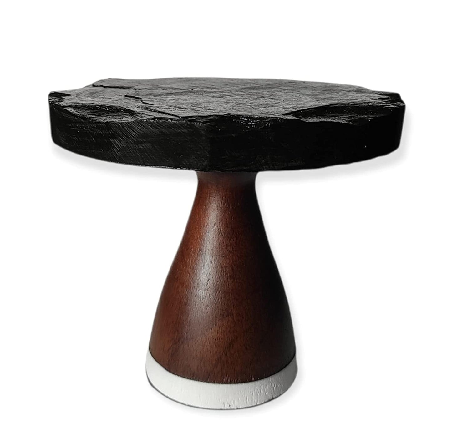 Natural Black Slate and Mango Wooden Mini Cake Stand
