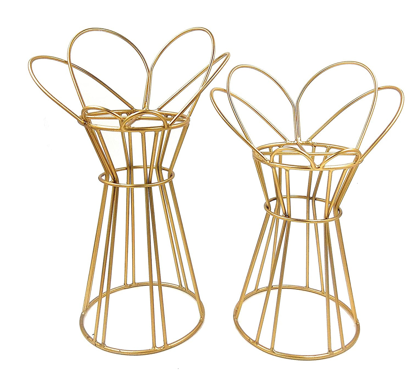 Stylish Gold Candle Holder for Decor - Crown - S/2