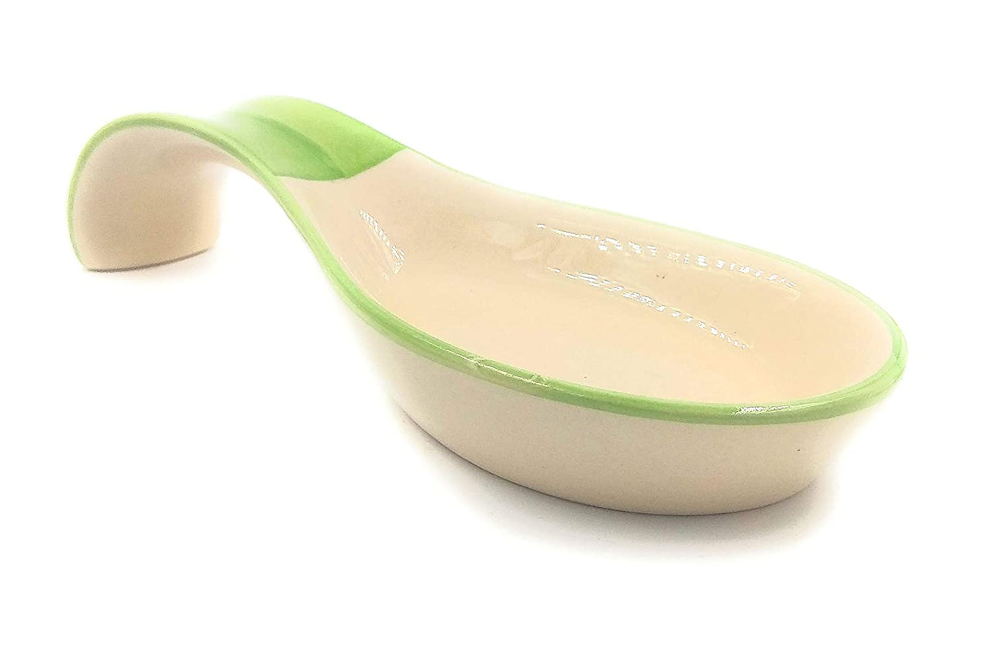 Ceramic Spoon Rest Hand Painted in Green