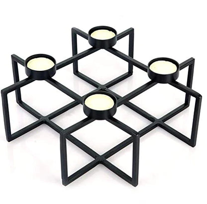 Tealight Holder for Home, Black Geometrical Tealight Holder - TL-4