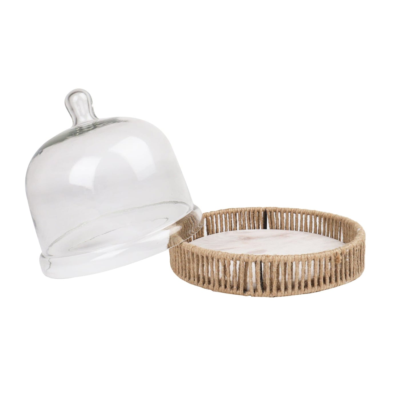 Rustic Wood Cake Stand with Cloche - 7 inch RP