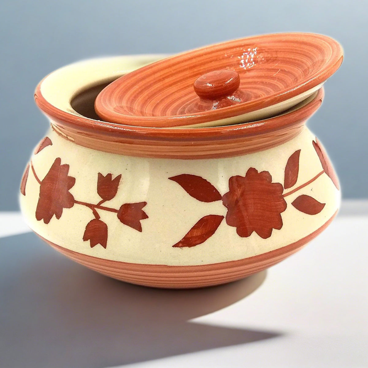 Ceramic Handi with lid , Curd Setter Pot , Biryani Serving - 250ml BFL