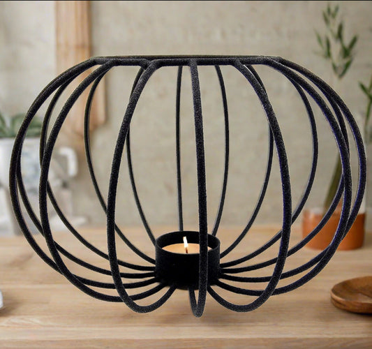 Black Tealight Stand, Matte Finish Candle Holder - PUMB