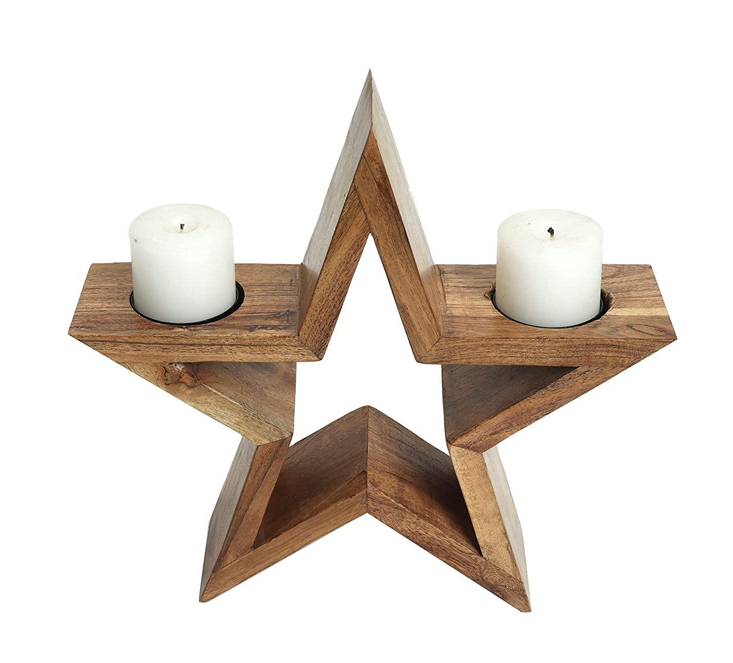 Wooden candle stand - Star