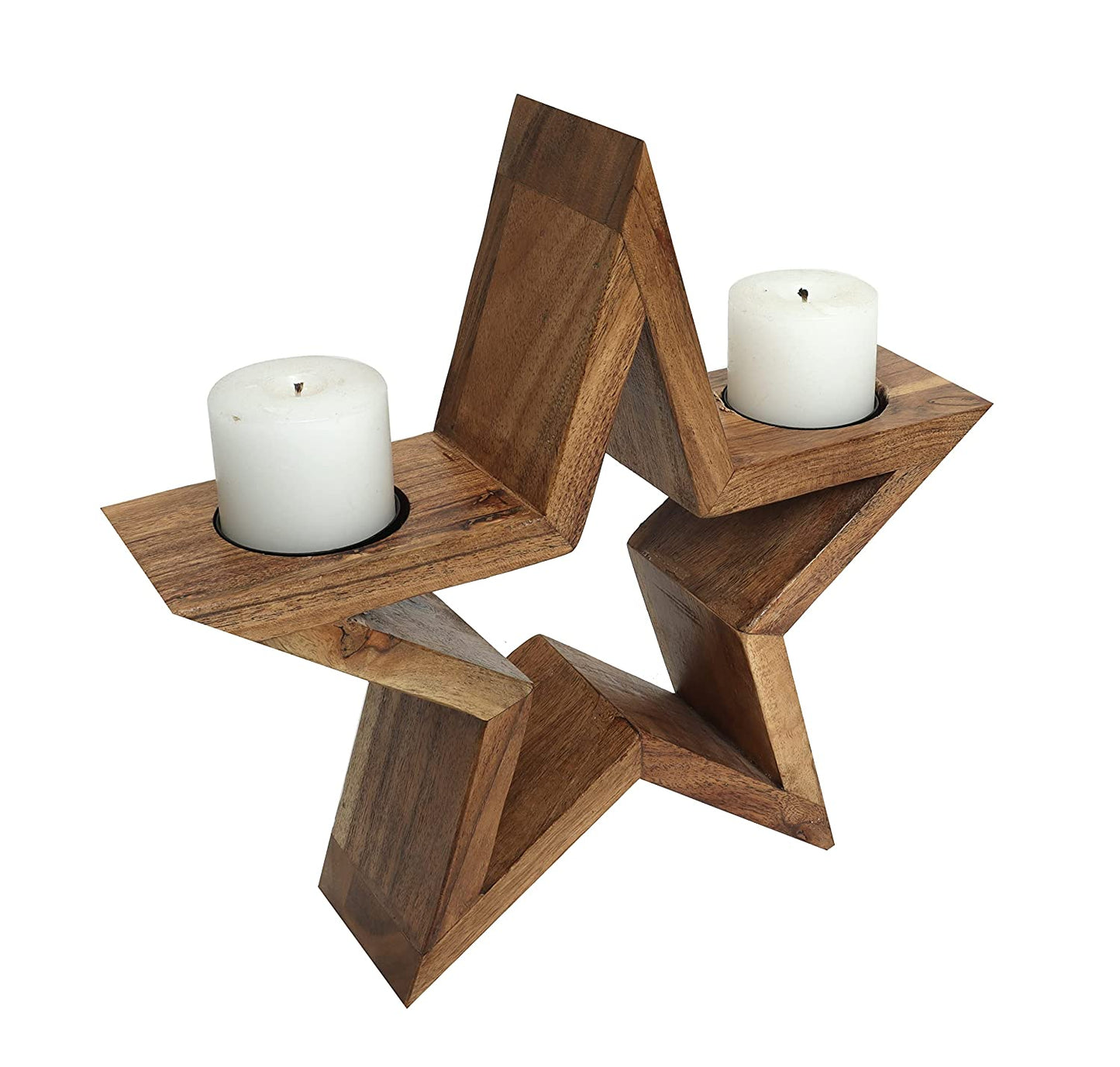 Wooden candle stand - Star