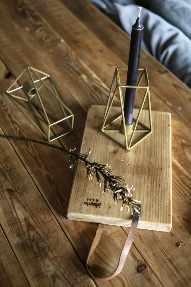 Stylish Geometric Candle Holder for Decor - Candle Holder Golden -GS Set of 2