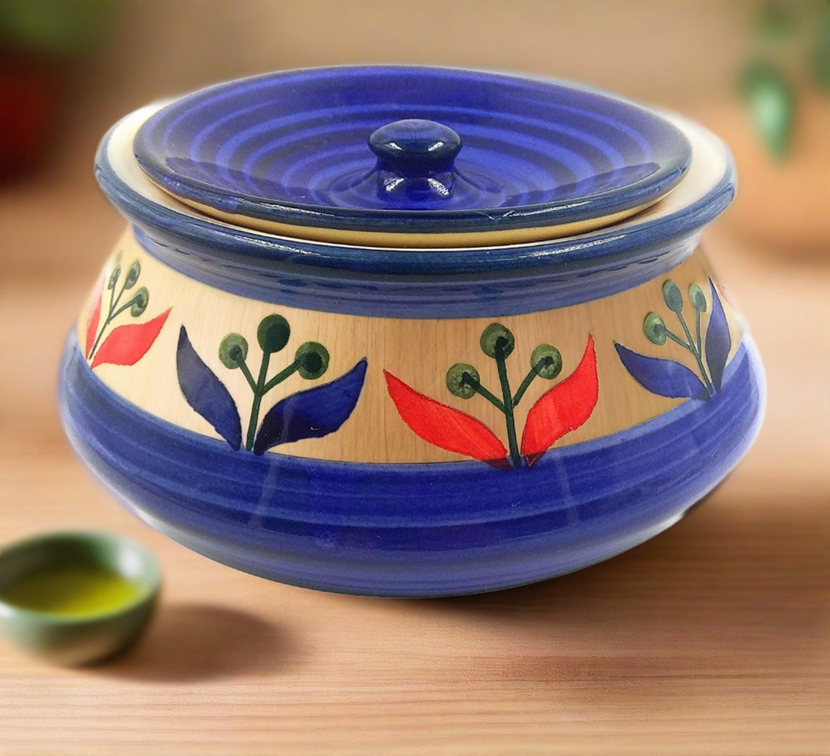 Ceramic Handi with lid , Curd Setter Pot , Biryani Serving - 250ml SHL