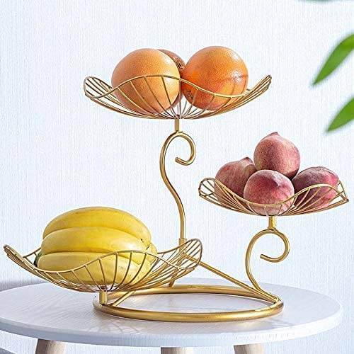 Fruit Basket for Counter - 3 Tier Golden